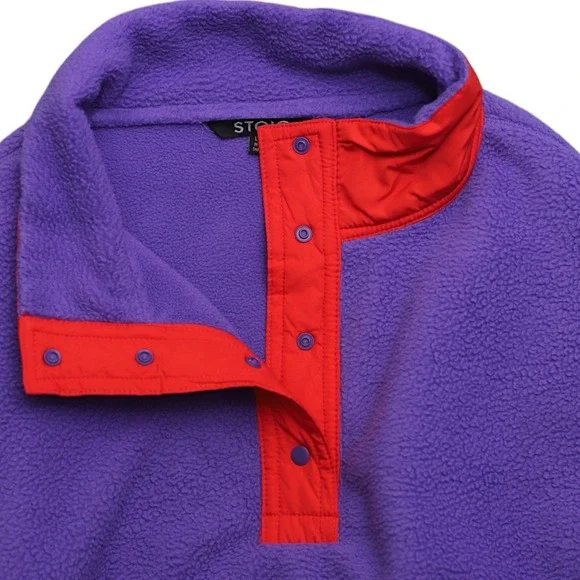 Stoic Color block Snap Neck Fleece Pullover Jacket Mens L STM051 - Picture 3 of 14
